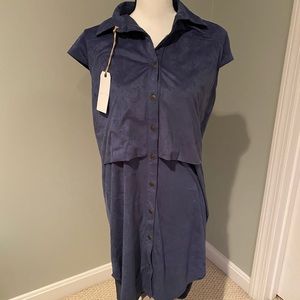 Leith blue shirt dress. Looks like suede. NWT